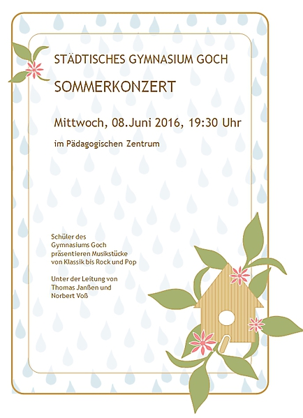 Sommerkonzert 2016 - Plakat